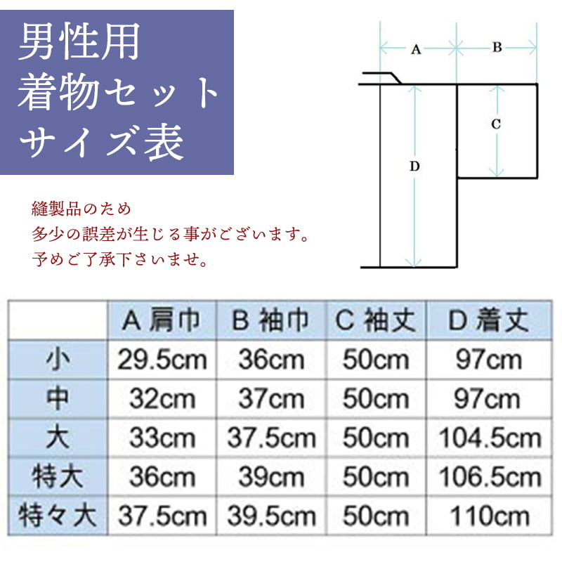 着物サイズ表